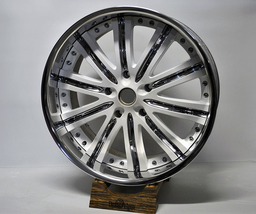 Зеркальная полировка и частичная порошковая покраска диска в белый цвет