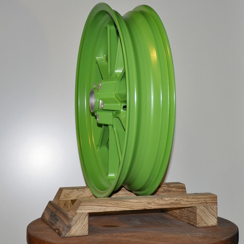 Порошковая покраска мото-дисков в RAL 6018 и RAL 3020