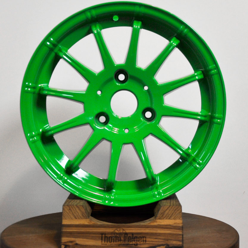 Порошковая покраска дисков Ronal R15 от Smart в зелёный глянец