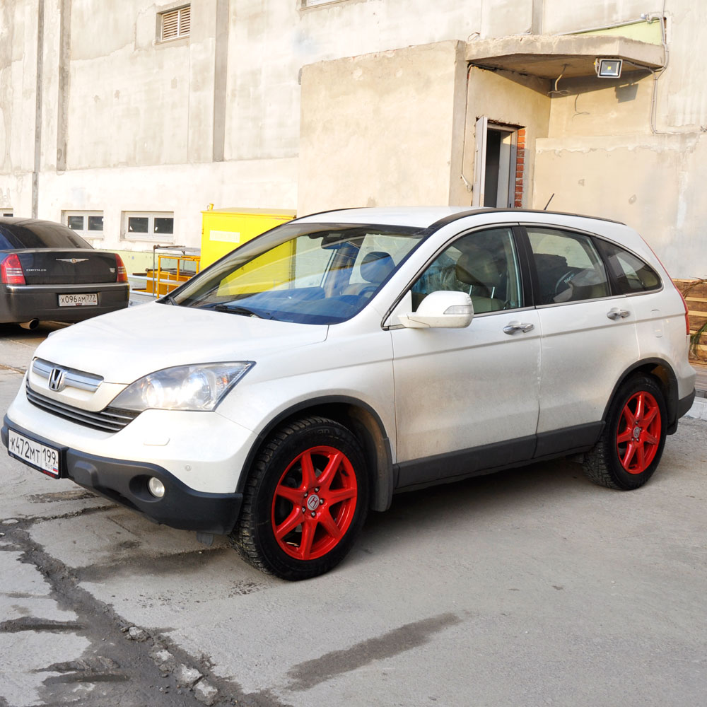 Покраска дисков для Honda CRV в красный RAL3020