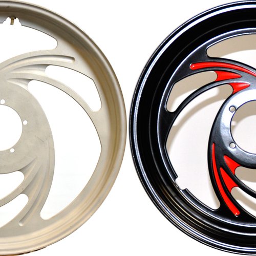 Покраска мото дисков в 2 и более цвета