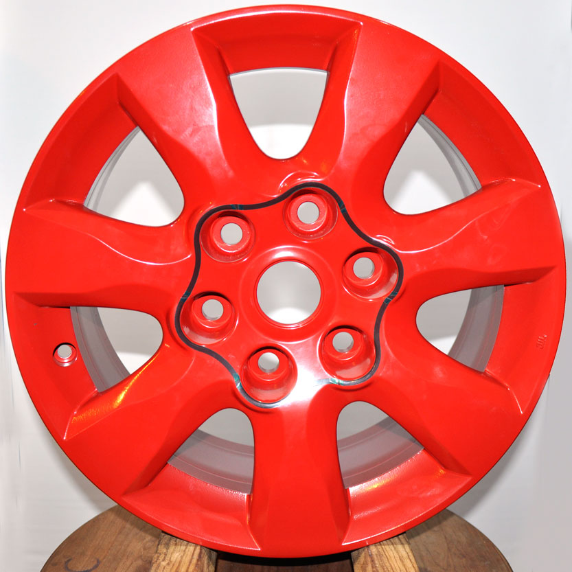 Покраска дисков Mitsubishi в красный цвет.
