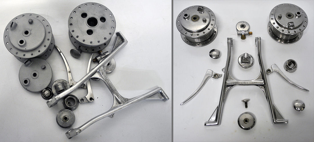 Зеркальная полировка деталей мотоцикла - до и после