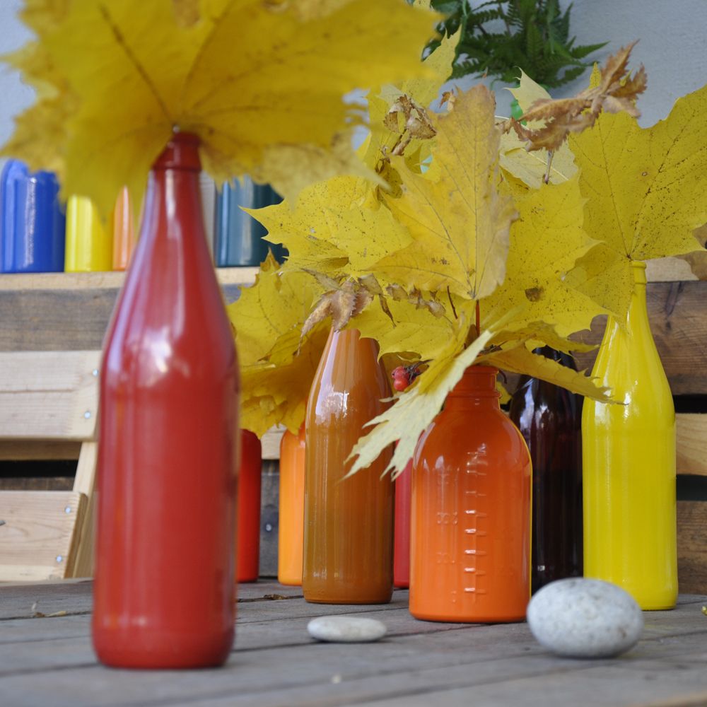 Порошковая покраска стеклянных бутылок