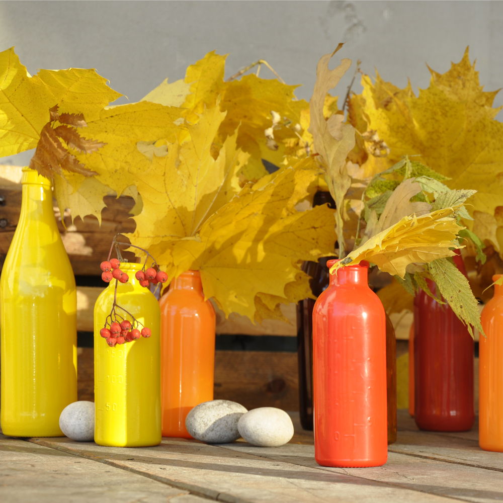 Порошковая покраска стеклянных бутылок