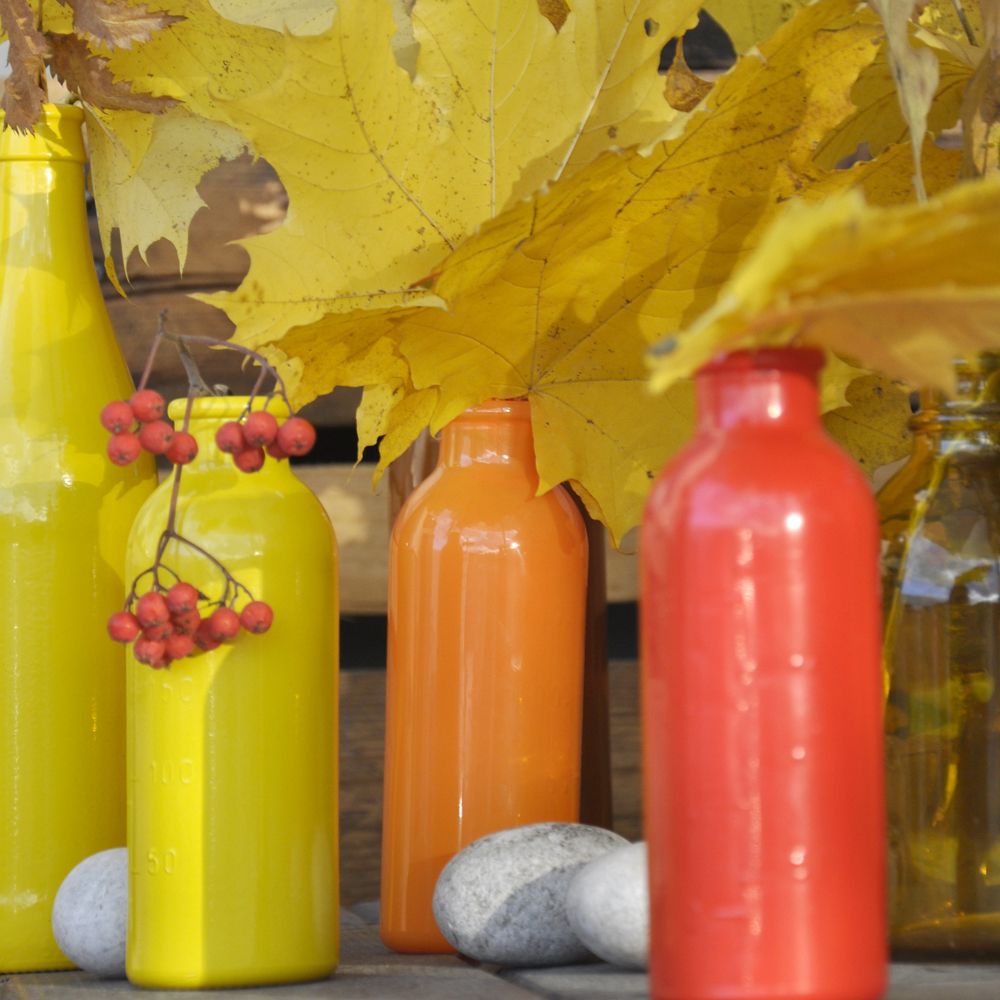 Порошковая покраска стеклянных бутылок