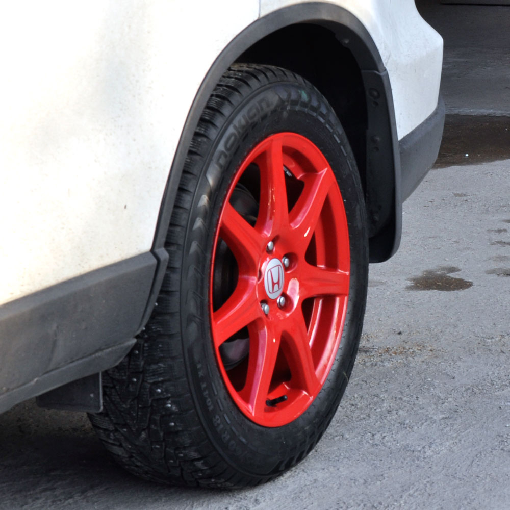 Покраска дисков для Honda CRV в красный RAL3020
