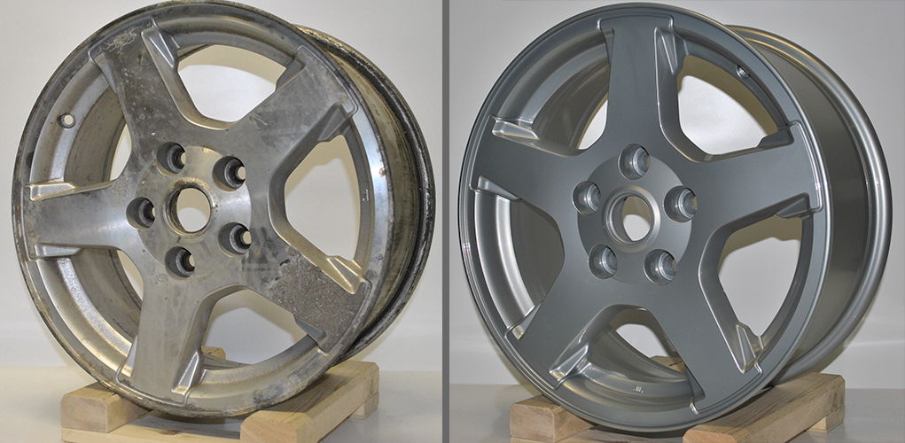 Диск Jeep Cherokee R17. Порошковая покраска фото - до и после.