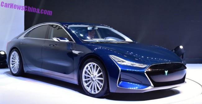 Дизайн автомобиля очень сильно напоминает еще не вышедшую новинку от Tesla