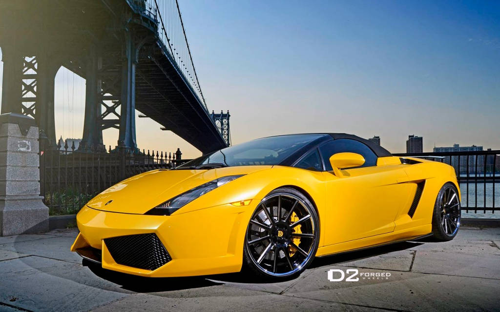 Желтый Lamborghini на дисках от D2Forged