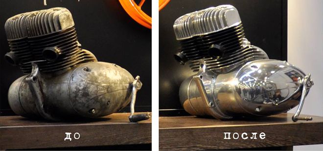 Полировка двигателя от легендарной старушки Ява, фото до и после