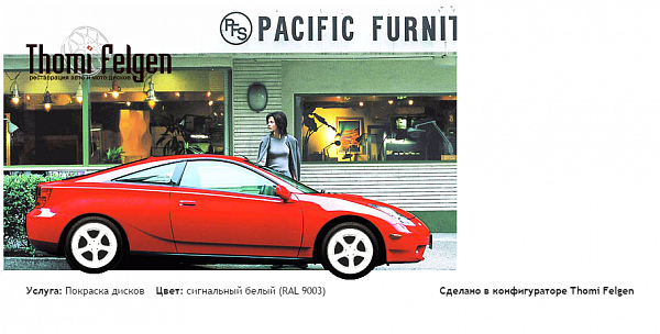 селика покраска дисков TechArt цвет сигнальный белый (RAL 9003)