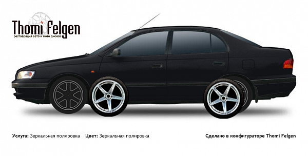 Toyota Carina E sedan 1992-1997 зеркальная полировка дисков ADV1