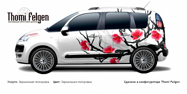 Citroёn C3 Picasso 2009-2014 зеркальная полировка дисков от BMW 7 серии
