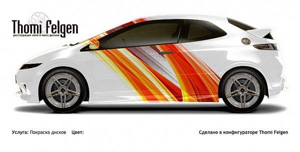 Honda Civic 3-door 2008-2010 комбинированная полировка с покраской дисков AMG в цвет 