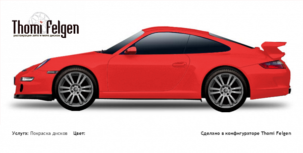 Porsche 911 2006-GT3 покраска дисков A-Tech Schneider цвет 