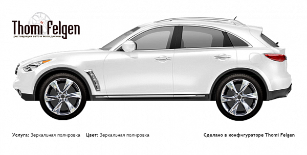 Infiniti QX70 зеркальная полировка дисков Infinity