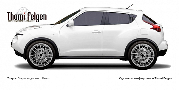 Nissan Juke 2011-2014 покраска дисков Momo цвет 
