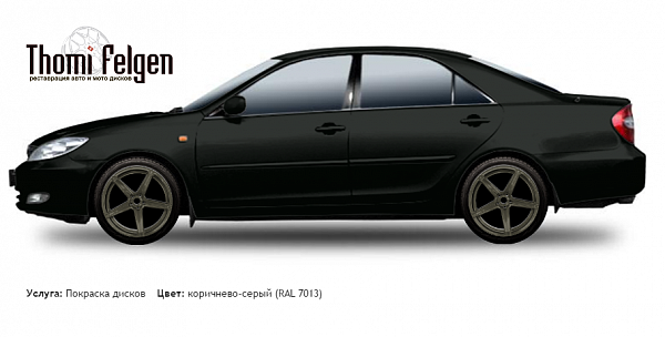 Toyota Camry 2001-2005 покраска дисков ADV1 цвет коричнево-серый (RAL 7013)