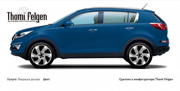 Киа Рио комбинированная полировка с покраской дисков Volvo Ocean Race в цвет 