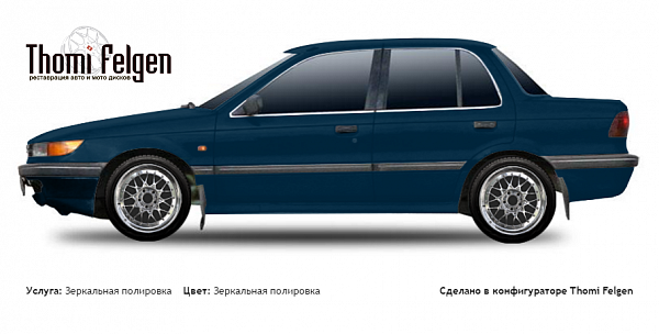 Mitsubishi Lancer 1988-1990 зеркальная полировка дисков BBS RR