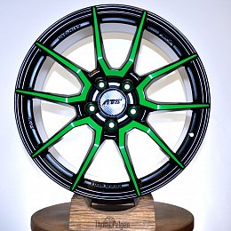 Покраска дисков ATS R20 в 2 цвета, черный и зеленый (RAL 6018)