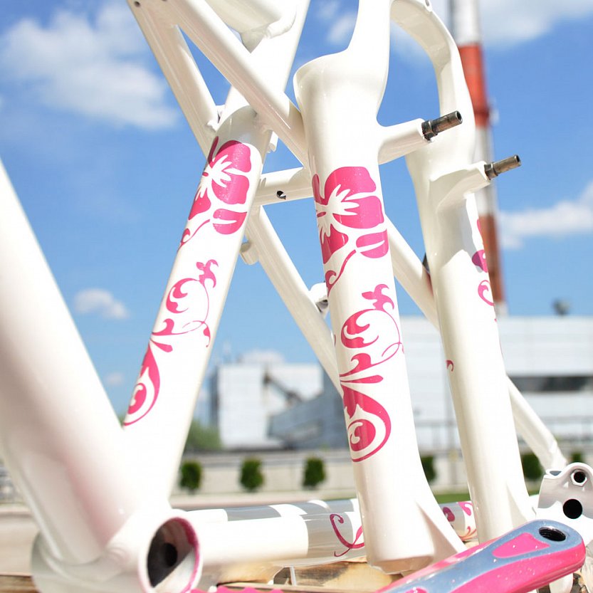 Розовый велосипед с блестками