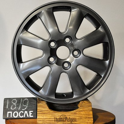 Порошковая покраска дисков R16 от Toyota в тёмно серый металлик