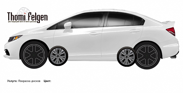 Honda Civic Sedan 2013 покраска дисков от цвет