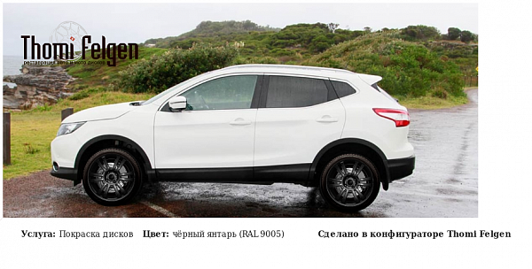 nissan покраска дисков A-Tech Schneider цвет чёрный янтарь (RAL 9005)