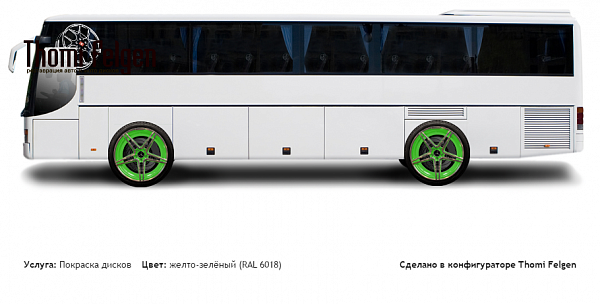 Ваз 11113 комбинированная полировка с покраской дисков AMG в цвет желто-зелёный (RAL 6018)