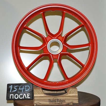 Порошковая покраска мото-дисков в RAL 6018 и RAL 3020