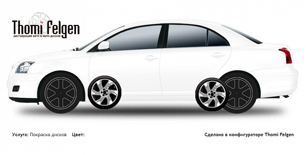 Toyota Avensis sedan 2003-2009 покраска дисков Volvo Ocean Race цвет 