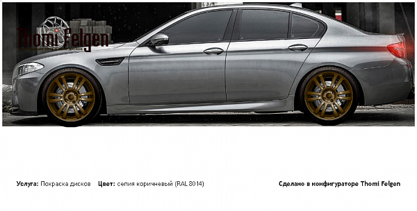 1 покраска дисков A-Tech Schneider цвет сепия коричневый (RAL 8014)