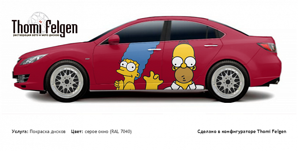 Mazda 6 Sedan 2007-2010 покраска дисков BBS RR цвет серое окно (RAL 7040)