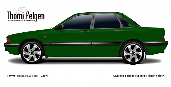 Mitsubishi Galant sedan 1987-1993 комбинированная полировка с покраской дисков Volvo Ocean Race в цвет 