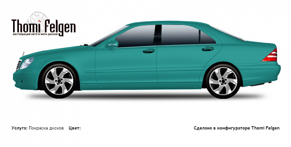 Mercedes S w220 1998-2004 покраска дисков Volvo Ocean Race цвет 