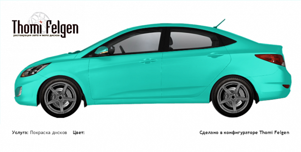 Hyundai Solaris 2013 покраска дисков ADV1 цвет 