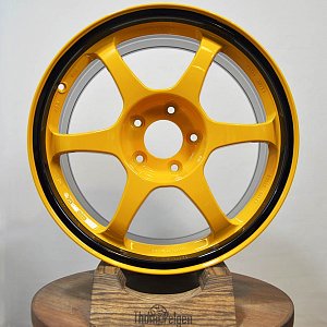 Порошковая покраска дисков SSR R17 в два цвета: чёрный и жёлтый (1028)