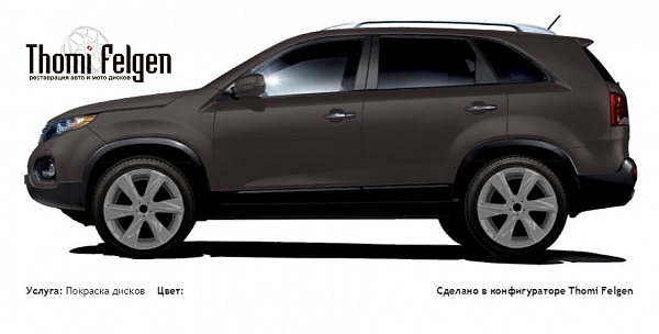 Kia Sorento 2010-2013 покраска дисков Infinity цвет 