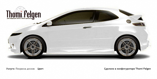 Honda Civic 3-door 2008-2010 комбинированная полировка с покраской дисков AMG в цвет 