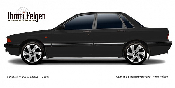 Mitsubishi Galant sedan 1987-1993 комбинированная полировка с покраской дисков Volvo Ocean Race в цвет 