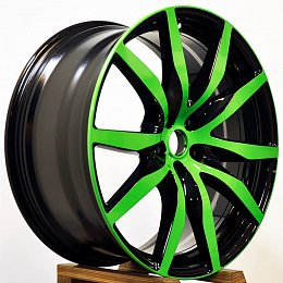 Покраска диска R20 от Nissan GT-R в два цвета: чёрный и зелёный