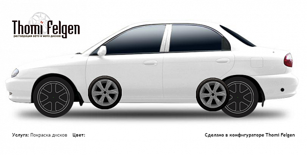 Kia Sephia 1996-1999 покраска дисков Infinity цвет 