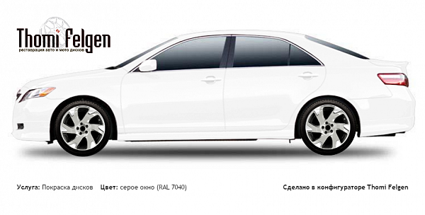 Toyota Camry 2006-2010 покраска дисков Volvo Ocean Race цвет серое окно (RAL 7040)