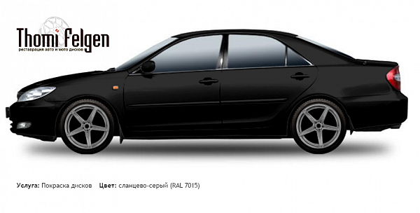 Toyota Camry 2001-2005 покраска дисков ADV1 цвет сланцево-серый (RAL 7015)