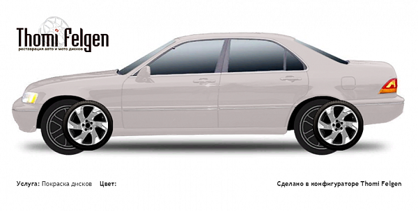 Honda Legend 2001-2005 комбинированная полировка с покраской дисков Volvo Ocean Race в цвет 