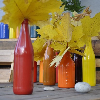 Порошковая покраска стеклянных бутылок 