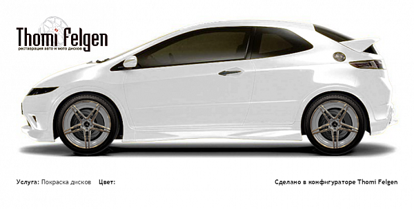 Honda Civic 3-door 2008-2010 комбинированная полировка с покраской дисков AMG в цвет 