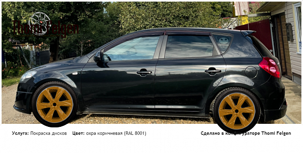 киа сид покраска дисков Infinity цвет охра коричневая (RAL 8001)